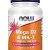 Mega D3 & K2 MK-7, 5000 IU 180 mcg, 60 Veg Capsules